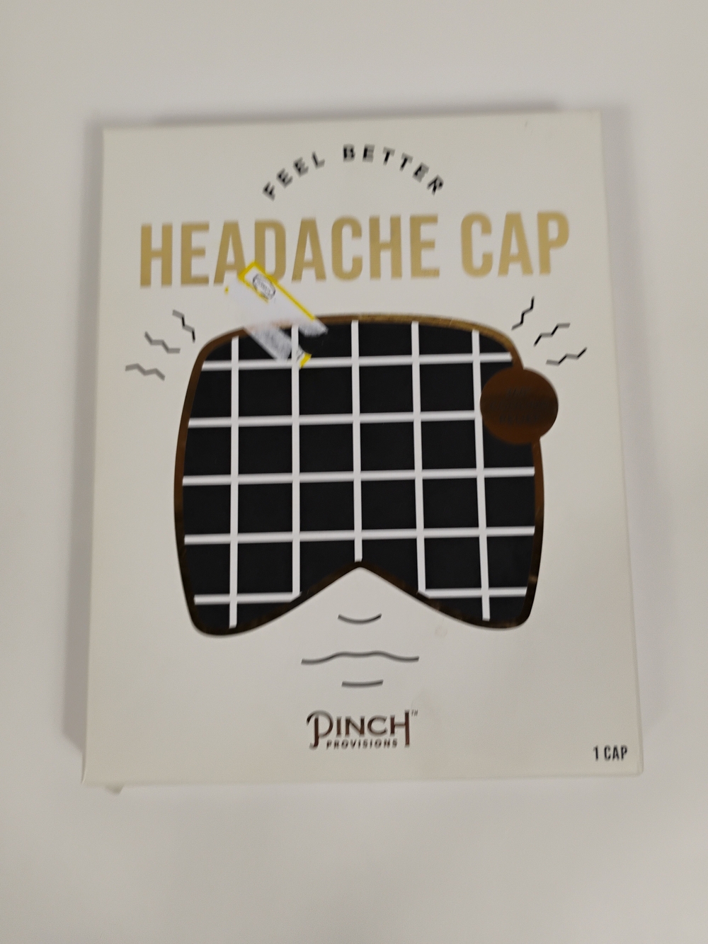 Black Headache Cap - Cooling Relief Mask